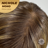 JBEXTENSION NICHOLE MONO Monofilament Handmade Wig 6X5 Full Monofilament Hand Tied Top Wig 23 Inches Hazelnut Mono Lace Wig With Anti-slip Silicone Strips Glueless Wig NICHOLE MONO【BENDY EAR TABS】