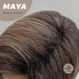 JBEXTENSION 22 Inches Peach Camel Women Fashion Full Machine Wig MAYA PEACH CAMEL【PLUS PERMATEASE】【BENDY EAR TABS】