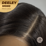 JBEXTENSION DEELEY MONO Full Monofilament Handmade Full Lace Full Hand Tied Wig 20 Inches Black Mono Lace Handmade Futura Fiber Wig Glueless Wig DEELEY MONO【BENDY EAR TABS】
