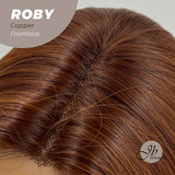 JBEXTENSION 22 Inches Copper Medium Length Women Pre-Cut Frontlace Glueless Wig ROBY COPPER
