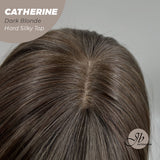 JBEXTENSION 25 Inches Scalpiana Dark Blonde 3.5X4 Hard Silky Top Natural Scalp Effect Wig With Bangs CATHERINE DARK BLONDE