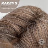 JBEXTENSION 20 Inches Apricot Pre-Cut Snowflake Lace Frontlace Glueless Wig KACEY S APRICOT【PERMATEASE】【BENDY EAR TABS】