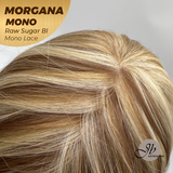 JBEXTENSION MORGANA MONO Monofilament Handmade Wig 6X5 Full Monofilament Hand Tied Top Wig 13 Inches Raw Sugar Blonde Mono Lace Wig With Anti-slip Silicone Strips Glueless Wig MORGANA MONO RAW SUGAR BLONDE【BENDY EAR TABS】