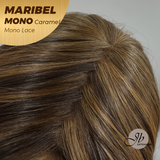 JBEXTENSION MARIBEL MONO Monofilament Handmade Wig 6X5 Full Monofilament Hand Tied Top Wig 16 Inches Caramel Wave Mono Lace Wig With Anti-slip Silicone Strips Glueless Wig MARIBEL MONO CARAMEL【BENDY EAR TABS】