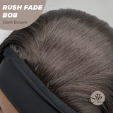 JBEXTENSION 12 Inches Short Hair Dark Brown Headband Wig RUSH FADE BOB - DARK BROWN