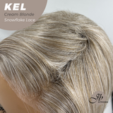 JBEXTENSION 22 Inches Cream Blonde Pre-Cut Snowflake Lace Frontlace Glueless Wig KEL CREAM BLONDE【PERMATEASE】【BENDY EAR TABS】