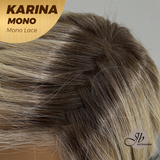 JBEXTENSION KARINA MONO Full Monofilament Handmade Full Lace Full Hand Tied Wig 14 Inches Blonde Mono Lace Handmade Futura Fiber Wig Glueless Wig KARINA MONO【BENDY EAR TABS】