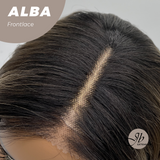 HOT OF SEASON - 12 Inches Wave Dark Brown with Blonde Highlight with Dark Root Pre-Cut Frontlace Glueless Wig ALBA