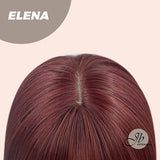 JBEXTENSION 22 Inches Straight Red Hime Cut Wig With Bangs ELENA