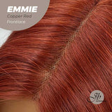 JBEXTENSION Peluca rizada de 26 pulgadas para mujer, color rojo cobrizo, peluca frontal precortada, EMMIE COPPER RED