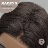 JBEXTENSION 20 Inches Dark Brown Pre-Cut Snowflake Lace Frontlace Glueless Wig KACEY S DARK BROWN【PERMATEASE】【BENDY EAR TABS】