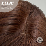 JBEXTENSION 26 Inches Scalpiana Copper Wolf Cut 3.5X4 Hard Silky Top Natural Scalp Effect Wig With Bangs ELLIE COPPER Silk Top
