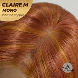HOT OF SEASON - CLAIRE MONO VIBRANT COPPER Partial Monofilament Wig 22 Inches Vibrant Copper Partial Mono Lace Glueless Wig Claire Mono Vibrant Copper【BENDY EAR TABS】