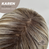 JBEXTENSION 18 Inches Mix Blonde Pre-Cut T Part Snowflake Lace Frontlace Glueless Wig KAREN MIX BLONDE【BENDY EAR TABS】