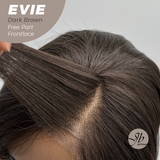 JBEXTENSION 22 Inches Dark Brown Pre-Cut Free Part Frontlace Glueless Wig EVIE DARK BROWN