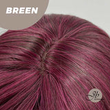 JBEXTENSION 22 Inches Nature Straight Fushia Color Wig With Bangs BREEN