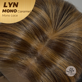 JBEXTENSION LYN MONO Partial Monofilament Wig 17 Inches Caramel Partial Mono Lace Glueless Wig LYN MONO CARAMEL【BENDY EAR TABS】
