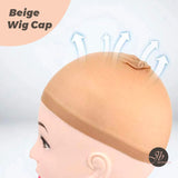 JBextension 1 Pieces Beige Wig Cap, Wig Caps for Women Lace Front Wig Stocking Caps for Wigs Nude Wig Cap Beige Wig Cap 1 Pcs
