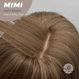 JBEXTENSION 16 Inches Scalpiana 3.5X4 Hard Silky Top Natural Scalp Effect Light Brown Body Wave Wig With Bangs Wig MIMI SILK TOP LIGHT BROWN