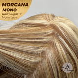 JBEXTENSION MORGANA MONO Monofilament Handmade Wig 6X5 Full Monofilament Hand Tied Top Wig 13 Inches Raw Sugar Blonde Mono Lace Wig With Anti-slip Silicone Strips Glueless Wig MORGANA MONO RAW SUGAR BLONDE【BENDY EAR TABS】