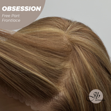 Nichole's Selection - 24 Inches Brown With Highlight Wave 13X6 Pre-Cut Free Part Frontlace Glueless Wig OBSESSION