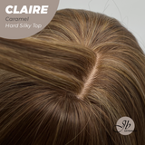 JBEXTENSION 22 Inches Scalpiana Caramel 3.5X4 Hard Silky Top Natural Scalp Effect Women Wig With Bangs CLAIRE SILKY TOP CARAMEL