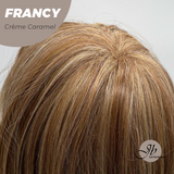 JBEXTENSION 18 Inches Crème Caramel Women Fashion Full Machine Wig FRANCY CRèME CARAMEL【PLUS PERMATEASE】【BENDY EAR TABS】