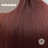 JBEXTENSION 22 Inches Dark Red Curly Wig With Bangs MIRANDA