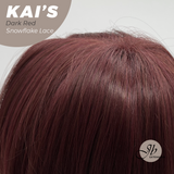 JBEXTENSION 18 Inches Dark Red Pre-Cut Snowflake Lace Frontlace Glueless Wig KAI'S DARK RED【PERMATEASE】【BENDY EAR TABS】