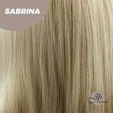 JBEXTENSION 26 Inches Dark Root Light Blonde Curly Women Wig With Bangs SABRINA