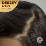 JBEXTENSION DEELEY MONO Full Monofilament Handmade Full Lace Full Hand Tied Wig 20 Inches Black Mono Lace Handmade Futura Fiber Wig Glueless Wig DEELEY MONO【BENDY EAR TABS】