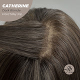 JBEXTENSION 25 Inches Scalpiana Dark Blonde 3.5X4 Hard Silky Top Natural Scalp Effect Wig With Bangs CATHERINE DARK BLONDE
