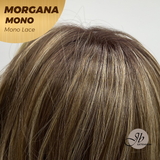 JBEXTENSION MORGANA MONO Monofilament Handmade Wig 6X5 Full Monofilament Hand Tied Top Wig 13 Inches Hazelnut Blonde Highlight Mono Lace Wig With Anti-slip Silicone Strips Glueless Wig MORGANA MONO【BENDY EAR TABS】