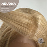 JBEXTENSION 28 Inches Honey Blonde Straight 13X3.5 Free Part Pre-Cut Frontlace Glueless Wig ARUONA HONEY BLONDE
