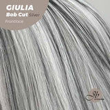 JBEXTENSION Peluca Bob Cut Mix Silver Frontlace de 14 pulgadas GIULIA BOB SILVER (PARTE LIBRE)