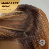 JBEXTENSION MARGARET MONO Monofilament Handmade Wig 6X5 Full Monofilament Hand Tied Top Wig 20 Inches Light Copper Mono Lace Handmade Futura Fiber Wig With Anti-slip Silicone Strips Glueless Wig MARGARET MONO【BENDY EAR TABS】