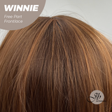 Nichole's Selection - 26 Inches Copper Curly Fiber X, Tangle Less Pre-Cut Free Part Frontlae Glueless Wig WINNIE