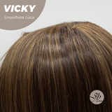 JBEXTENSION 20 Inches Caramel Pre-Cut Snowflake Lace Frontlace Glueless Wig VICKY【PERMATEASE】【BENDY EAR TABS】