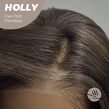 JBEXTENSION 24 Inches Brown With Highlight Wave Pre-Cut Free Part Frontlace Glueless Wig HOLLY