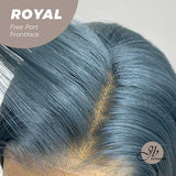 Get this look with our ROYAL- 30 Inches Haze Blue Straight Lace Front Wig.Pre Plucked 6*14 HD Transparent Lace Frontal Wig