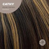 JBEXTENSION 12 Inches Bob Cut Nature Black With Blonde Highlight Side Part Frontlace Wig CATHY BLONDE HIGHLIGHT