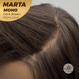 JBEXTENSION MARTA MONO DARK BROWN Monofilament Handmade Wig 6X5 Full Monofilament Hand Tied Top Wig 10 Inches Dark Brown Mono Lace Handmade Futura Fiber Wig With Anti-slip Silicone Strips Glueless Wig MARTA MONO DARK BROWN【BENDY EAR TABS】