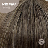 Nichole's Selection - 18 Inches Brown With Highlight Pre-Cut Frontlace Glueless Side Part Wig MELINDA