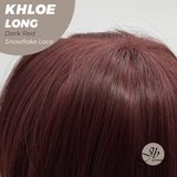 JBEXTENSION 18 Inches Dark Red Pre-Cut Snowflake Lace Frontlace Glueless Wig KHLOE LONG DARK RED【PERMATEASE】【BENDY EAR TABS】