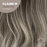 JBEXTENSION 22 Inches Body Wave Shatush Silver Pre-Cut Frontlace Wig CLAIRE M SILVER