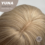 JBEXTENSION 12 Inches Scalpiana Bubble Tea 3.5X4 Hard Silky Top Natural Scalp Effect Women Wig With Bangs YUNA BUBBLE TEA