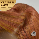 HOT OF SEASON - CLAIRE MONO VIBRANT COPPER Partial Monofilament Wig 22 Inches Vibrant Copper Partial Mono Lace Glueless Wig Claire Mono Vibrant Copper【BENDY EAR TABS】