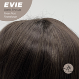 JBEXTENSION 22 Inches Dark Brown Pre-Cut Free Part Frontlace Glueless Wig EVIE DARK BROWN