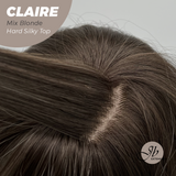 JBEXTENSION 22 Inches Scalpiana Mix Blonde 3.5X4 Hard Silky Top Natural Scalp Effect Women Wig With Bangs CLAIRE SILKY TOP MIX BLONDE