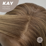 JBEXTENSION 24 Inches Brown With Highlight Curly Pre-Cut Free Part Frontlace Glueless Wig KAY FREE PART